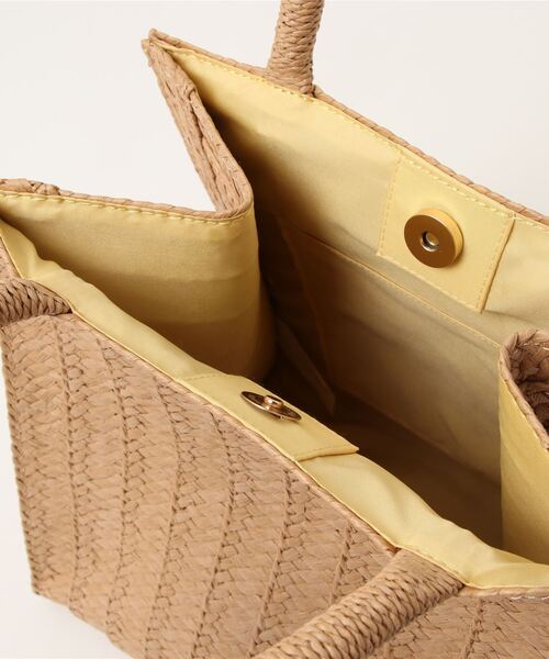 Green Parks(グリーンパークス)の「・ブレード編みスクエアトートバッグ*(トートバッグ・レディース・ベージュ/ミント/モカ・FREE)」の7枚目の写真