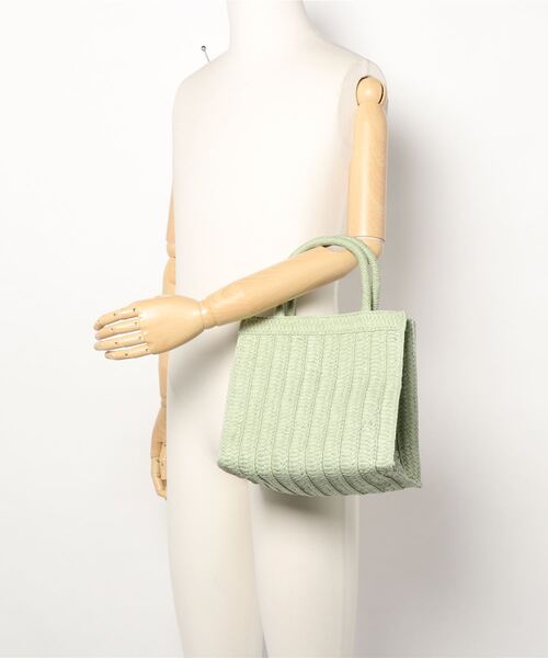Green Parks(グリーンパークス)の「・ブレード編みスクエアトートバッグ*(トートバッグ・レディース・ベージュ/ミント/モカ・FREE)」の8枚目の写真