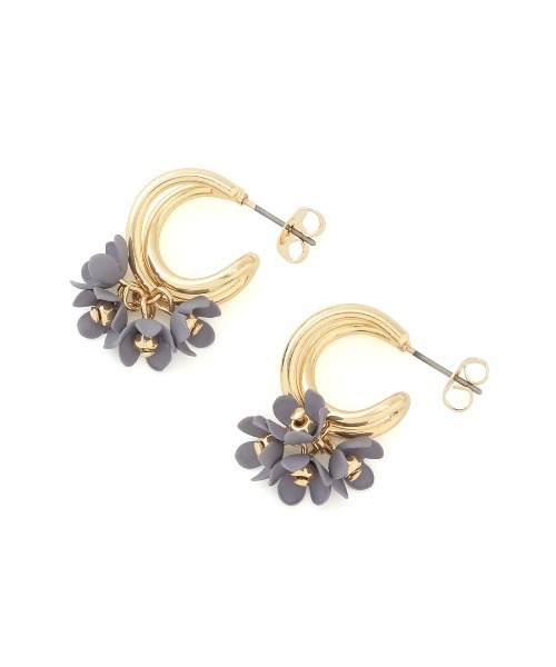 ROPE' PICNIC(ロペピクニック)の「カラーフラワーフープピアス(ピアス(両耳用)・レディース・ダークラベンダー/オレンジ系その他・FREE)」の2枚目の写真