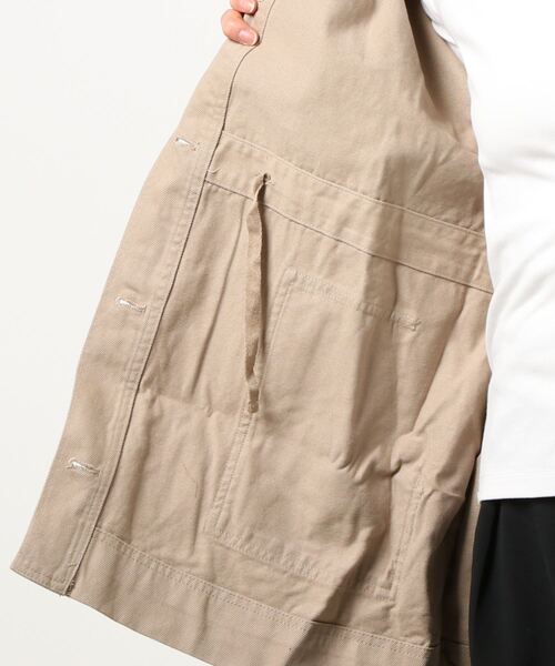 OUTDOOR PRODUCTS APPAREL(アウトドアプロダクツアパレル)の「ドロストカバーオール デニムジャケット ビッグシルエット(デニムジャケット・レディース・ブルー系その他/カーキ/ワンウォッシュ/サンドベージュ・MEDIUM/LARGE)」の5枚目の写真