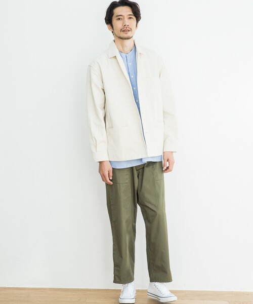 THE SHOP TK （ザ ショップ ティーケー ）の「◆エコリッチカバーオール（ミリタリージャケット・メンズ・アイボリー/ブラック・02/03/04）」の3枚目の写真