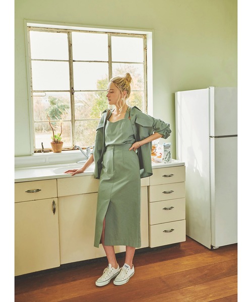 The Virgnia（ザ ヴァージニア）の「リネン混オーバーシャツ（シャツ/ブラウス・レディース・ベージュ/グリーン・FREE）」の10枚目の写真