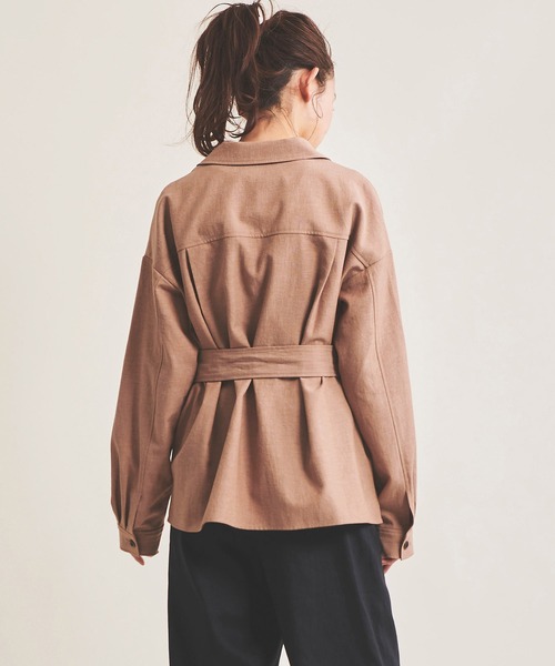 The Virgnia（ザ ヴァージニア）の「リネン混オーバーシャツ（シャツ/ブラウス・レディース・ベージュ/グリーン・FREE）」の13枚目の写真
