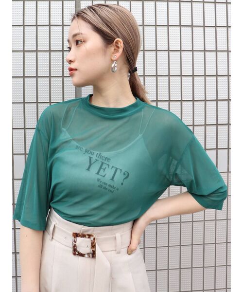 MURUA(ムルーア)の「YETシアーTシャツ(Tシャツ/カットソー・レディース・ホワイト/グリーン/モカ・FREE)」の3枚目の写真