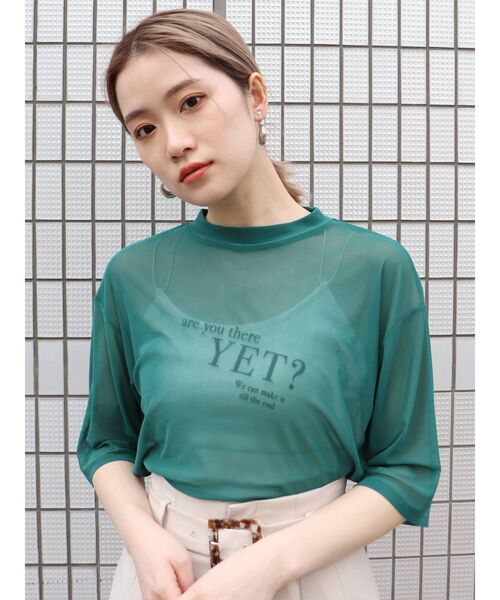 MURUA(ムルーア)の「YETシアーTシャツ(Tシャツ/カットソー・レディース・ホワイト/グリーン/モカ・FREE)」の5枚目の写真