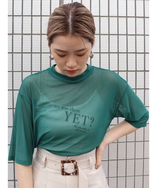 MURUA(ムルーア)の「YETシアーTシャツ(Tシャツ/カットソー・レディース・ホワイト/グリーン/モカ・FREE)」の6枚目の写真