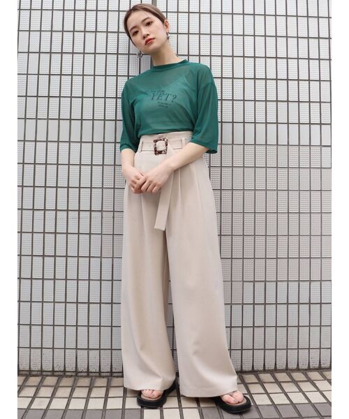MURUA(ムルーア)の「YETシアーTシャツ(Tシャツ/カットソー・レディース・ホワイト/グリーン/モカ・FREE)」の8枚目の写真