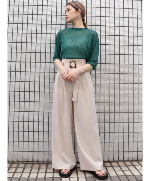 MURUA(ムルーア)の「YETシアーTシャツ(Tシャツ/カットソー・レディース・ホワイト/グリーン/モカ・FREE)」の9枚目の写真