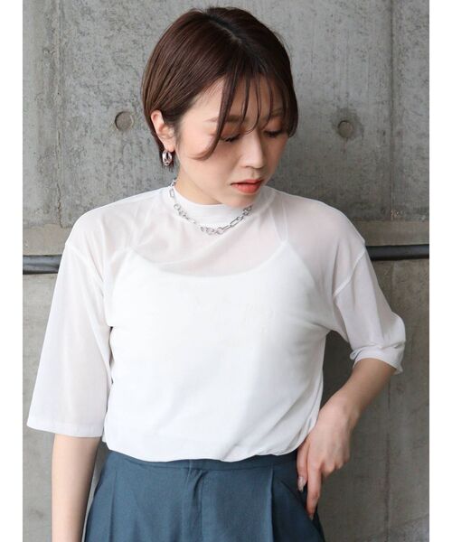 MURUA(ムルーア)の「YETシアーTシャツ(Tシャツ/カットソー・レディース・ホワイト/グリーン/モカ・FREE)」の13枚目の写真