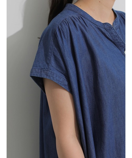 AMERICAN HOLIC（アメリカンホリック）の「フレンチスリーブデニムギャザーワンピース（ワンピース・レディース・インディゴブルー・MEDIUM/LARGE）」の11枚目の写真