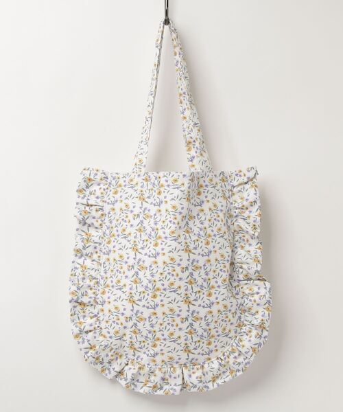 WC(ダブル シー)の「WC/フラワーパターンフリルトート(トートバッグ・レディース・ブラック/ホワイト・FREE)」の2枚目の写真