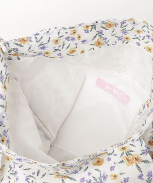 WC(ダブル シー)の「WC/フラワーパターンフリルトート(トートバッグ・レディース・ブラック/ホワイト・FREE)」の3枚目の写真