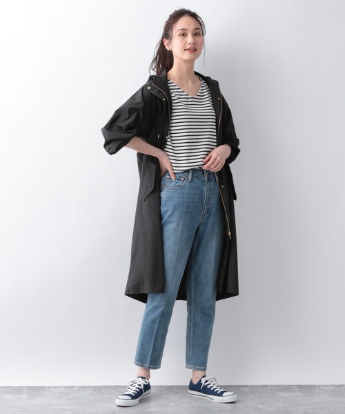 GLOBAL WORK（グローバルワーク）の「エアカルフードロングコート/937206（モッズコート・レディース・ブラック/ベージュ系その他3/グリーン系その他4・FREE）」の8枚目の写真