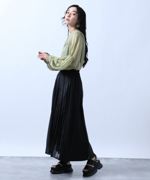 HARE（ハレ）の「パートプリーツスカート(HARE)（スカート・レディース・ブラック/グレー・FREE）」の9枚目の写真