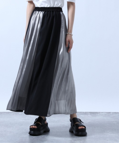 HARE（ハレ）の「パートプリーツスカート(HARE)（スカート・レディース・ブラック/グレー・FREE）」の5枚目の写真
