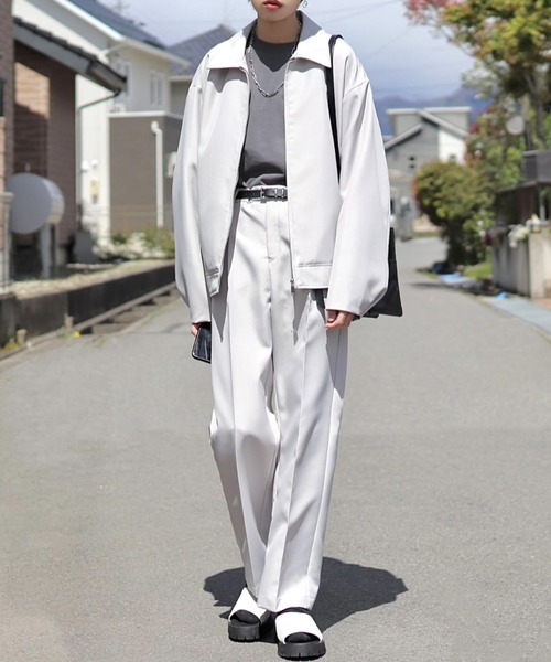 Loose/ルース（ルース）の「2way スリーブ ワイドジップブルゾン（ブルゾン・メンズ・ブラック/グレー系その他/グレイッシュベージュ・S/M/L）」の8枚目の写真