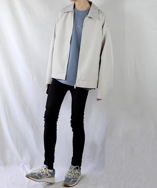 Loose/ルース（ルース）の「2way スリーブ ワイドジップブルゾン（ブルゾン・メンズ・ブラック/グレー系その他/グレイッシュベージュ・S/M/L）」の12枚目の写真