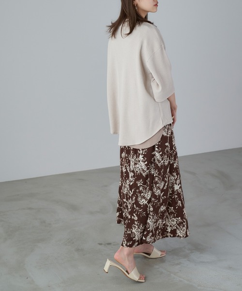 Chaco closet(チャコ クローゼット)の「フレア切り替えマーメイドシルエットプリントロングスカート(スカート・レディース・ブラック/ブラウン/アイボリー/ブラック系その他/ブラウン系その他/ブラック系その他2・FREE)」の16枚目の写真