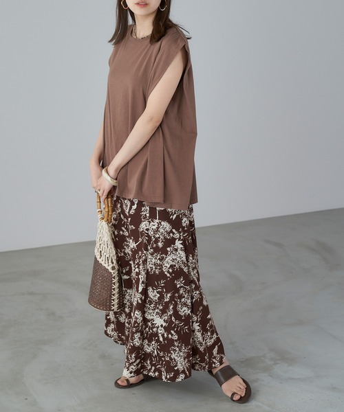 Chaco closet(チャコ クローゼット)の「フレア切り替えマーメイドシルエットプリントロングスカート(スカート・レディース・ブラック/ブラウン/アイボリー/ブラック系その他/ブラウン系その他/ブラック系その他2・FREE)」の11枚目の写真