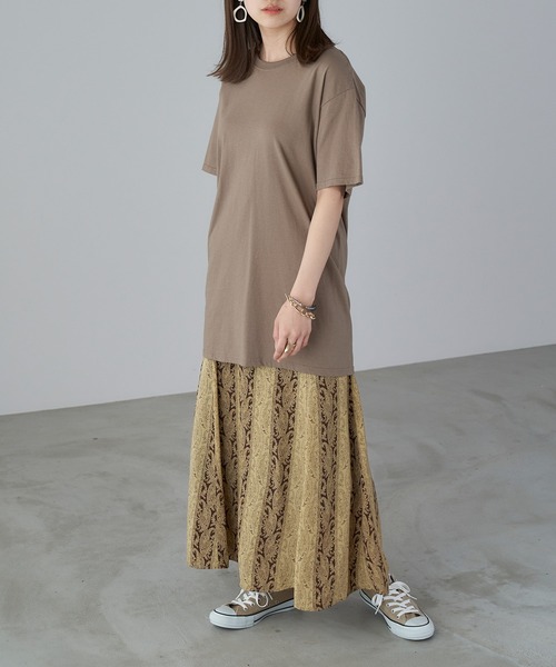 Chaco closet(チャコ クローゼット)の「フレア切り替えマーメイドシルエットプリントロングスカート(スカート・レディース・ブラック/ブラウン/アイボリー/ブラック系その他/ブラウン系その他/ブラック系その他2・FREE)」の9枚目の写真