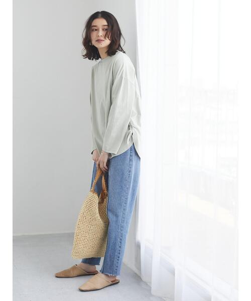 Green　Parks（グリーンパークス）の「・ステッチペーパーワンショルダーバッグ＊（トートバッグ・レディース・ライトベージュ/グレイッシュベージュ・FREE）」の4枚目の写真