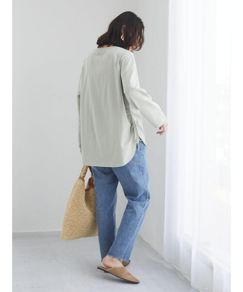 Green　Parks（グリーンパークス）の「・ステッチペーパーワンショルダーバッグ＊（トートバッグ・レディース・ライトベージュ/グレイッシュベージュ・FREE）」の5枚目の写真