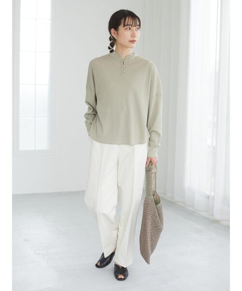 Green　Parks（グリーンパークス）の「・ステッチペーパーワンショルダーバッグ＊（トートバッグ・レディース・ライトベージュ/グレイッシュベージュ・FREE）」の10枚目の写真