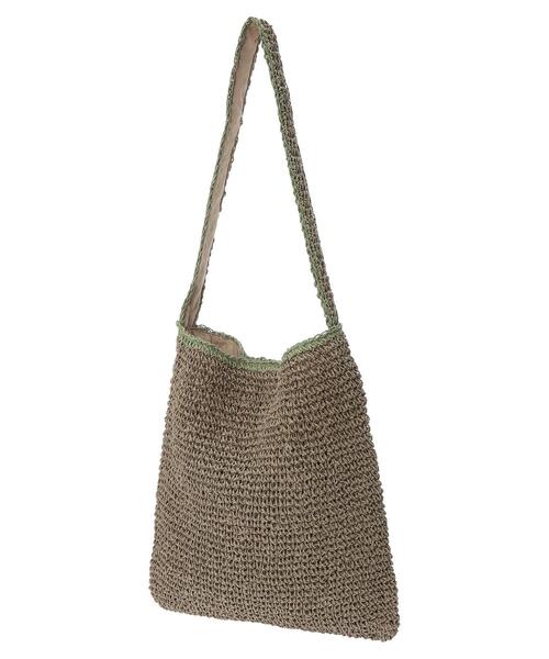 Green　Parks（グリーンパークス）の「・ステッチペーパーワンショルダーバッグ＊（トートバッグ・レディース・ライトベージュ/グレイッシュベージュ・FREE）」の13枚目の写真