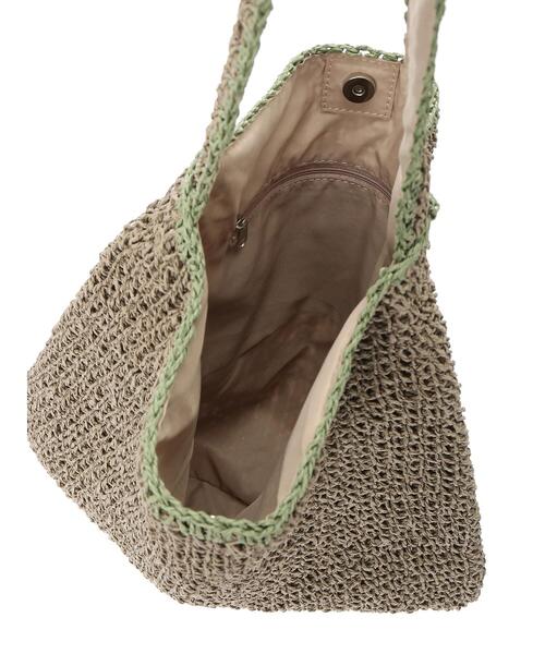 Green　Parks（グリーンパークス）の「・ステッチペーパーワンショルダーバッグ＊（トートバッグ・レディース・ライトベージュ/グレイッシュベージュ・FREE）」の16枚目の写真