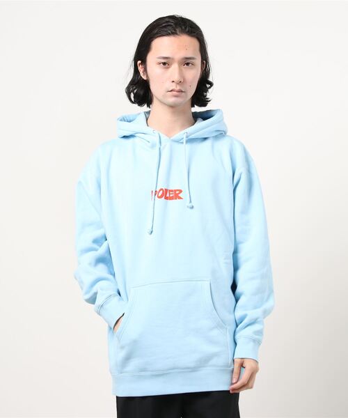 POLeR OUTDOOR STUFF（ポーラーアウトドアスタッフ）の「POLeR OUTDOOR STUFF/ポーラーアウトドアスタッフ　SCHOOLHOUSE HOODIE スクールハウスフーディー（パーカー・メンズ・ブルー/ゴールド・MEDIUM/LARGE）」の2枚目の写真
