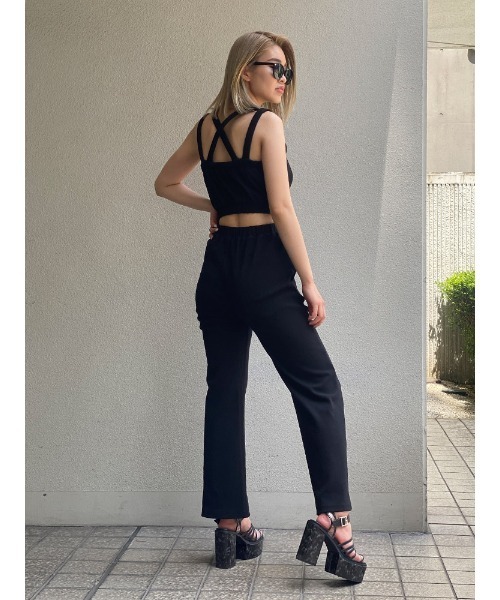 ENVYM（アンビー）の「ダブルストラップオールインワン（つなぎ/オールインワン・レディース・ブラック/ベージュ/ブラウン・FREE）」の2枚目の写真