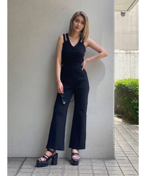 ENVYM（アンビー）の「ダブルストラップオールインワン（つなぎ/オールインワン・レディース・ブラック/ベージュ/ブラウン・FREE）」の17枚目の写真