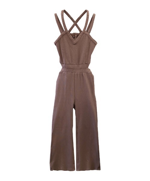 ENVYM（アンビー）の「ダブルストラップオールインワン（つなぎ/オールインワン・レディース・ブラック/ベージュ/ブラウン・FREE）」の5枚目の写真