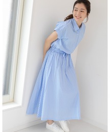 ワンピース ドレス ブルー ネイビー 青色系 ストライプ柄 ファッション通販 Zozotown