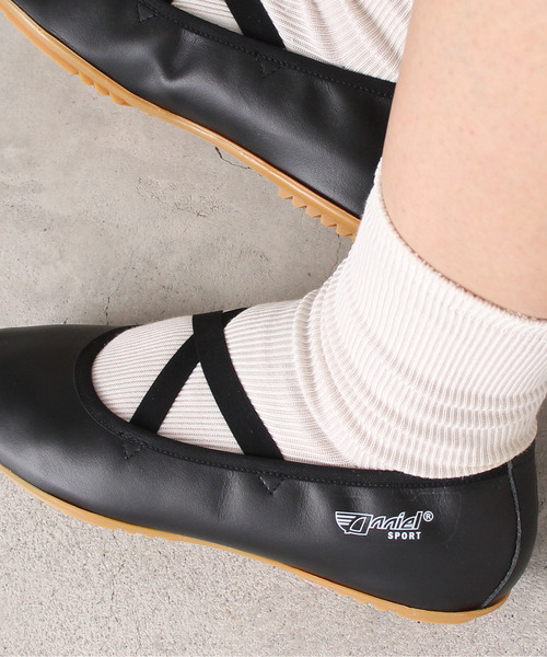 Dot＆Stripes CHILD WOMAN（ドットアンドストライプス　チャイルドウーマン）の「ANNIEL 革 クロスバレエシューズ（バレエシューズ・レディース・ブラック・37/36/35/40/38/39）」の9枚目の写真