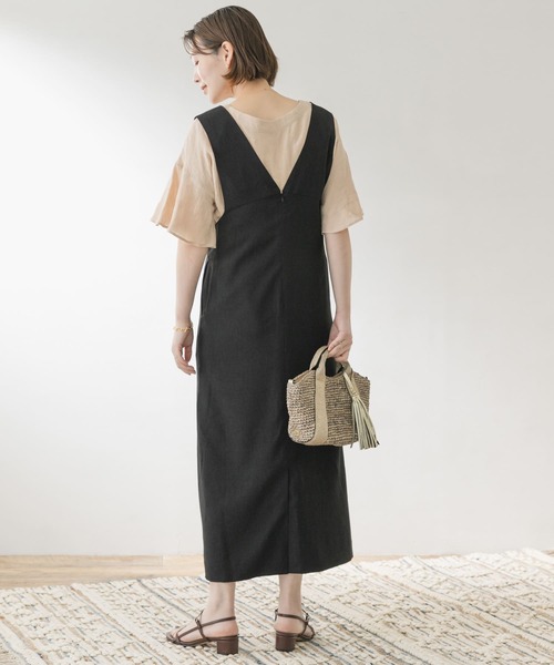 F by ROSSO（エフバイロッソ）の「F by ROSSO　ロングジャンパースカート（ジャンパースカート・レディース・ブラック/ベージュ・36/38）」の17枚目の写真