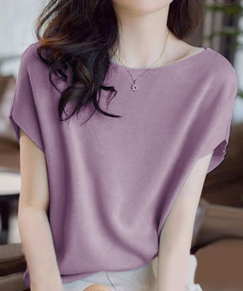 ABITOKYO（アビトーキョー）の「ボートネックドルマンニットプルオーバー（ニット/セーター・レディース・ホワイト/ブラック/ベージュ/ライトグリーン/モカ/グリーン/ラベンダー/パープル/ネイビー/オレンジ/イエロー/レッド・FREE）」の9枚目の写真