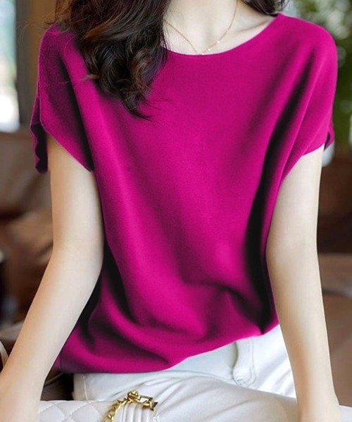 ABITOKYO（アビトーキョー）の「ボートネックドルマンニットプルオーバー（ニット/セーター・レディース・ホワイト/ブラック/ベージュ/ライトグリーン/モカ/グリーン/ラベンダー/パープル/ネイビー/オレンジ/イエロー/レッド・FREE）」の8枚目の写真