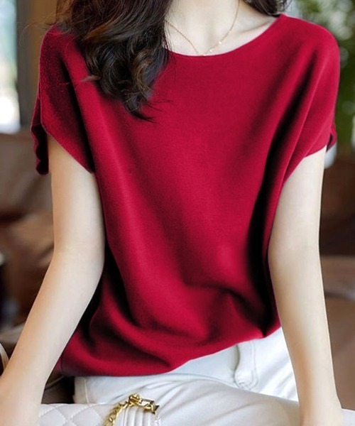 ABITOKYO（アビトーキョー）の「ボートネックドルマンニットプルオーバー（ニット/セーター・レディース・ホワイト/ブラック/ベージュ/ライトグリーン/モカ/グリーン/ラベンダー/パープル/ネイビー/オレンジ/イエロー/レッド・FREE）」の11枚目の写真