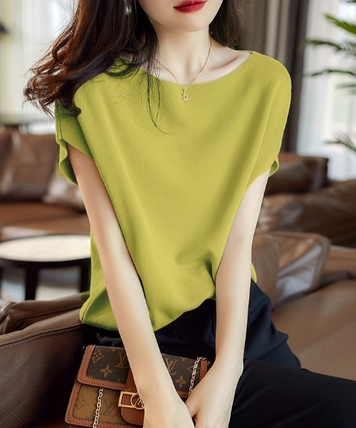 ABITOKYO（アビトーキョー）の「ボートネックドルマンニットプルオーバー（ニット/セーター・レディース・ホワイト/ブラック/ベージュ/ライトグリーン/モカ/グリーン/ラベンダー/パープル/ネイビー/オレンジ/イエロー/レッド・FREE）」の10枚目の写真