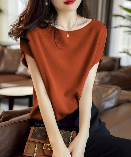 ABITOKYO（アビトーキョー）の「ボートネックドルマンニットプルオーバー（ニット/セーター・レディース・ホワイト/ブラック/ベージュ/ライトグリーン/モカ/グリーン/ラベンダー/パープル/ネイビー/オレンジ/イエロー/レッド・FREE）」の12枚目の写真