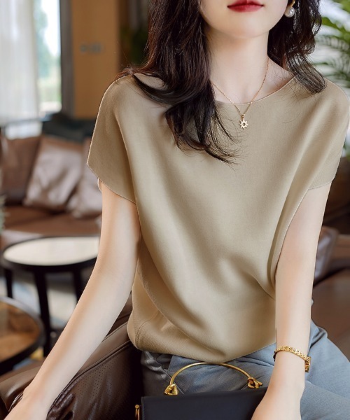 ABITOKYO（アビトーキョー）の「ボートネックドルマンニットプルオーバー（ニット/セーター・レディース・ホワイト/ブラック/ベージュ/ライトグリーン/モカ/グリーン/ラベンダー/パープル/ネイビー/オレンジ/イエロー/レッド・FREE）」の3枚目の写真