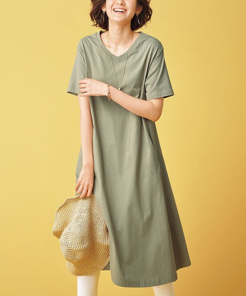 綿１００ ポケット付ロング丈ワンピース ワンピース Belluna ベルーナ のファッション通販 Zozotown