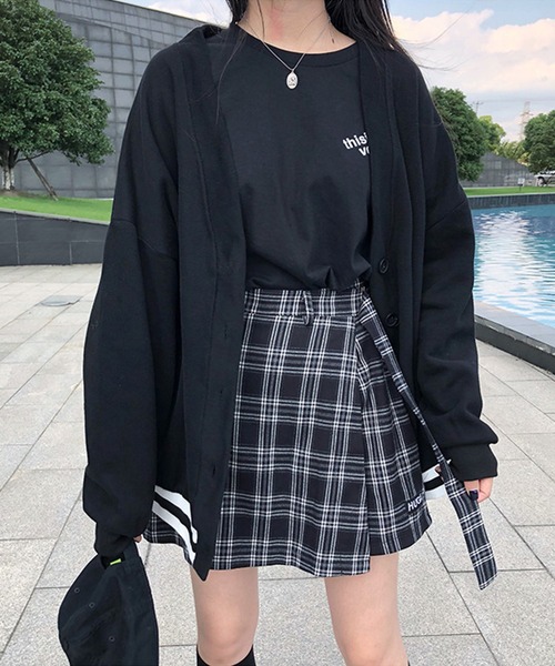 aimoha（アイモハ）の「chicチェック柄ミニスカート（スカート・レディース・ブラック/モカ/ワインレッド・MEDIUM/SMALL/LARGE）」の22枚目の写真