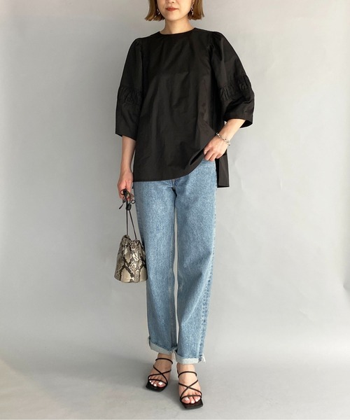 PICCIN（ピッチン）の「ボリュームスリーブブラウス（シャツ/ブラウス・レディース・ブラック/ベージュ/ピンク・M）」の10枚目の写真