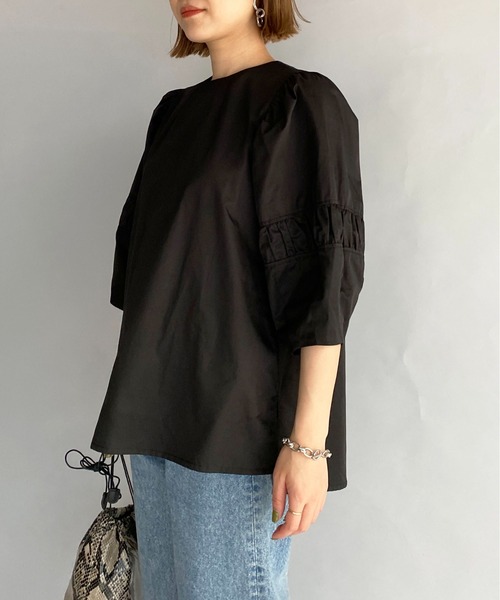 PICCIN（ピッチン）の「ボリュームスリーブブラウス（シャツ/ブラウス・レディース・ブラック/ベージュ/ピンク・M）」の6枚目の写真