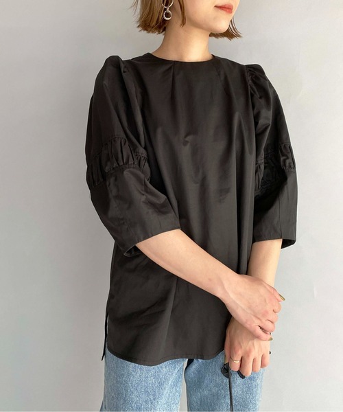 PICCIN（ピッチン）の「ボリュームスリーブブラウス（シャツ/ブラウス・レディース・ブラック/ベージュ/ピンク・M）」の9枚目の写真