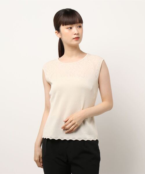 HANAE MORI（ハナエモリ）の「【HANAE MORI】ニット（ニット/セーター・レディース・ホワイト/サンドベージュ/ブラック・38/40）」の3枚目の写真