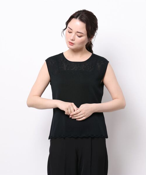 HANAE MORI（ハナエモリ）の「【HANAE MORI】ニット（ニット/セーター・レディース・ホワイト/サンドベージュ/ブラック・38/40）」の2枚目の写真