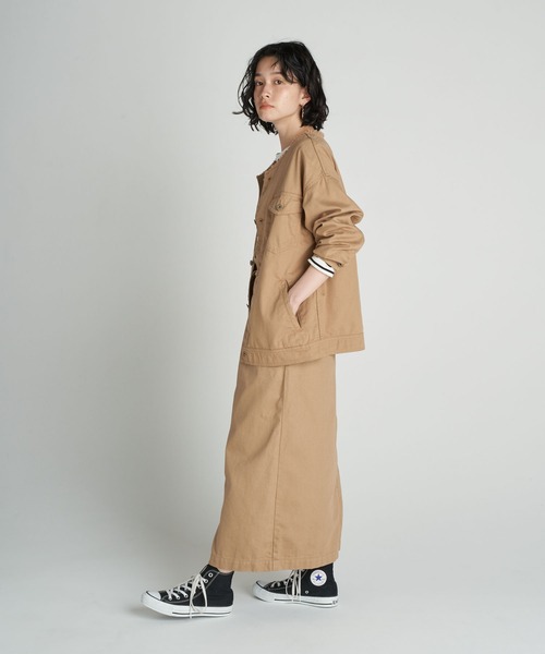 AMERICAN HOLIC(アメリカンホリック)の「2WAYハイウエストスカート(スカート・レディース・ベージュ/グレー・S/M/L)」の4枚目の写真